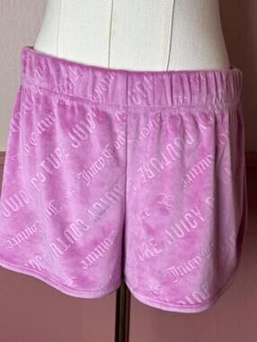 Juicy Couture pink velour shorts sz small y2k 2000s mcbling